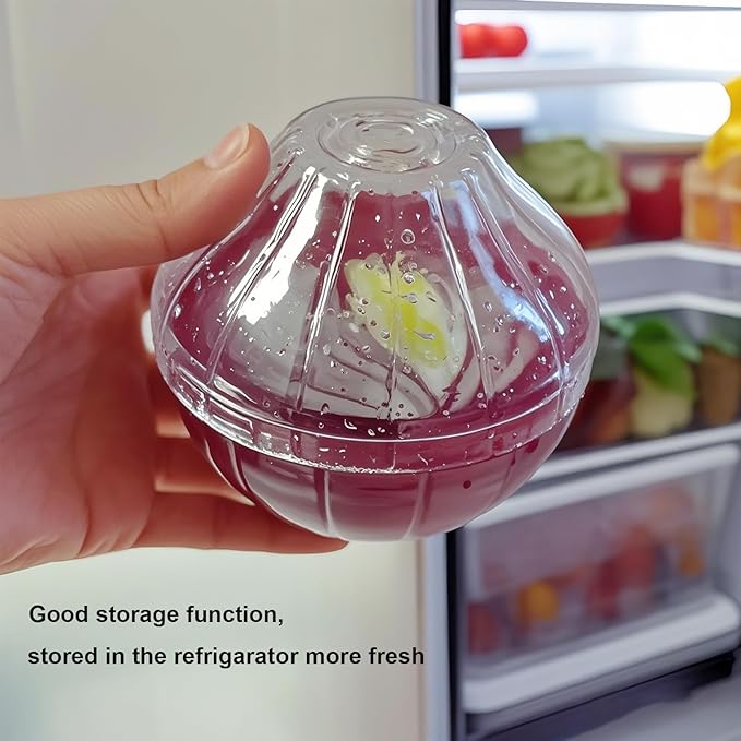 Reusable Onion & Tomato Storage Containers - Freshness Saver Keepers with Transparent lid Organizer for Fridge, Onion Holder Storage Onions Keeper for Refrigerator, Fruit Storages Box