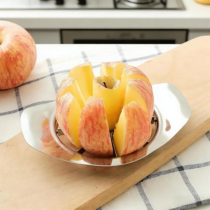 Stainless Steel Apple Slicer & Corer, 8-Slice Apple Cutter Wedger, Heavy Duty Fruit Divider for Apples & Pears, Kitchen Gadget for Home Use