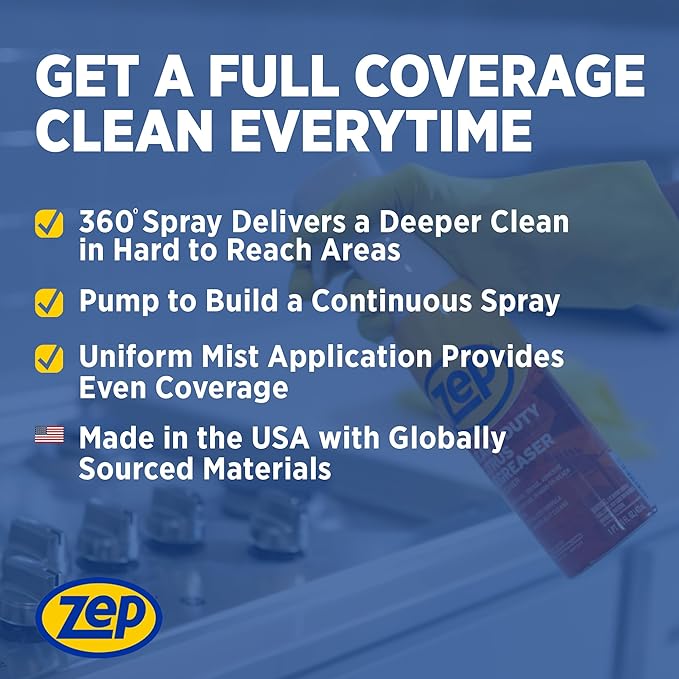 Zep Heavy Duty Citrus Degreaser and Cleaner Mist -16 fl oz ZUCIT20 - Removes Oil, Grease, Adhesive & Kitchen Soil, In Hard-To-Reach Areas, (Pack of 2)