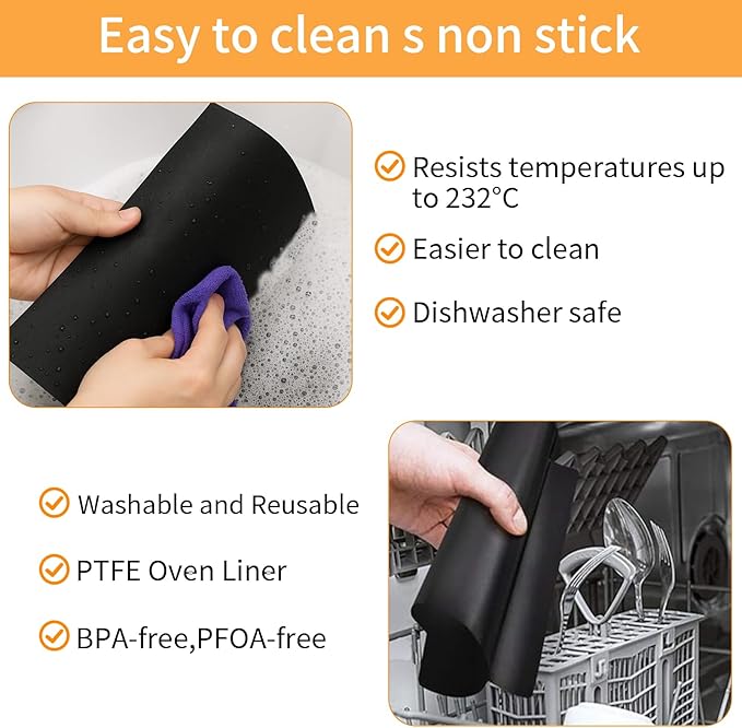 Reusable Liners for Toaster Oven Air Fryer 8.66×9.44 Accessories Compatible with Instant 10QT Air Fryer 4PCS Non-Stick Mats for Baking