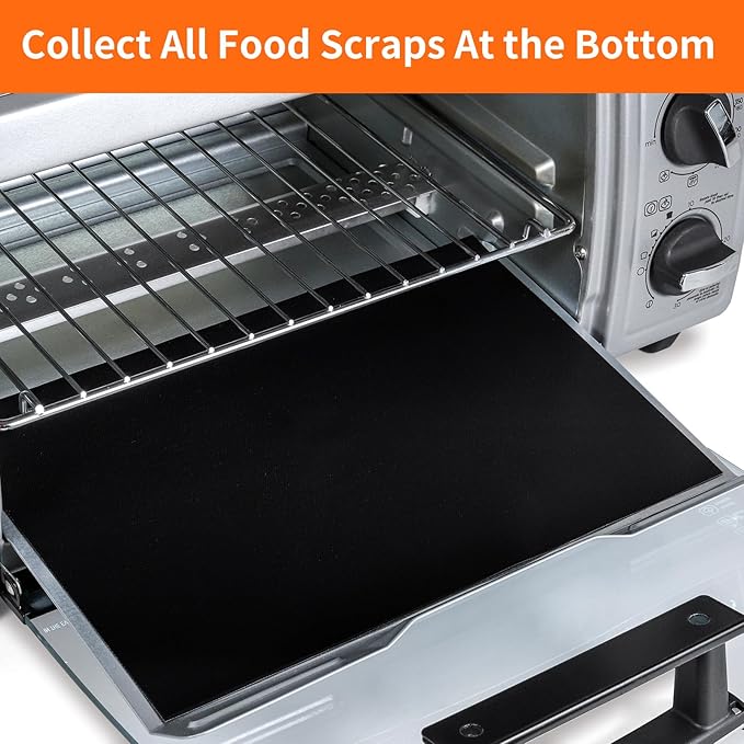 Oven Liners for Bottom of Oven Compatible with Breville BOV900BSS the Smart Oven Air Fryer Pro, Square Air Fryer Liners Reusable Baking Mat, 4 PCS Teflon Sheets for Breville Accessories