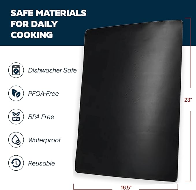 Cooks Innovations Non-Stick Oven Protector Mat - Heavy Duty Nonstick Oven Rack Liners to Protect Convection, Electric, Gas, & Microwave Ovens - BPA & PFOA Free Heat Resistant Baking Mat