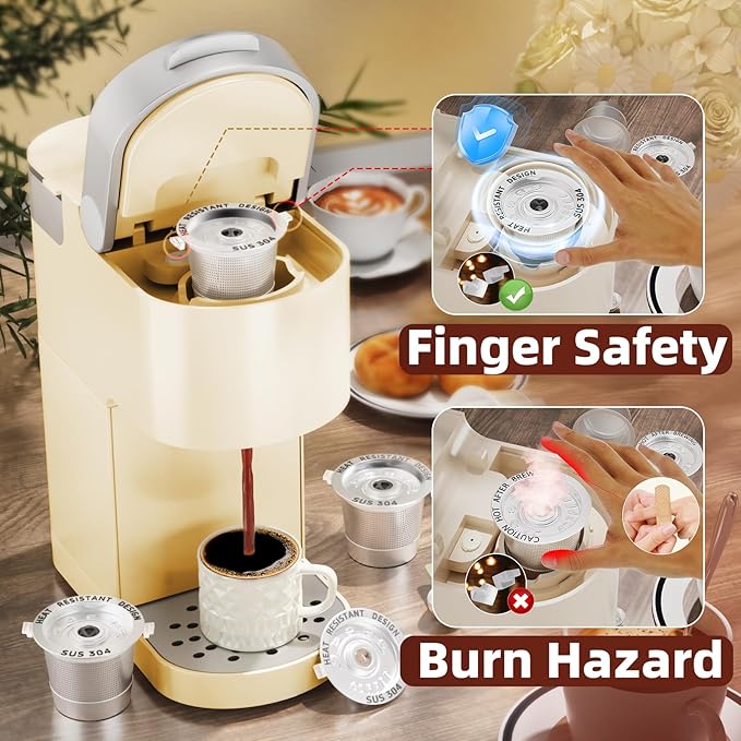 4 Pack Reusable K Cups Coffee Pods for Keurig 1.0: Stainless Steel Reusable Coffee Pods for Keurig Coffee Pods Reusable, BPA-Free, SUS 304‌, Scoop, Heat Resistant Handles