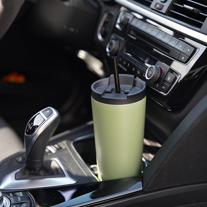 Konokyo 26 OZ Insulated Tumbler with Lid and 2 Straws Stainless Steel Water Bottle Vacuum Travel Mug Coffee Cup,Lavender Green