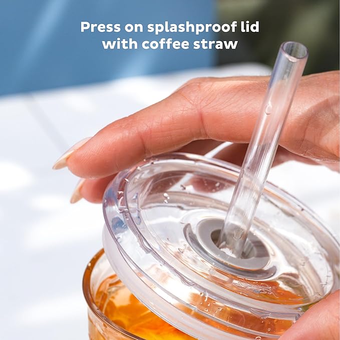 KeepCup Cold Cup - Clear Plastic, Reusable Ice Coffee Tumbler with Lid and Straw - Tall 12oz (340ml)