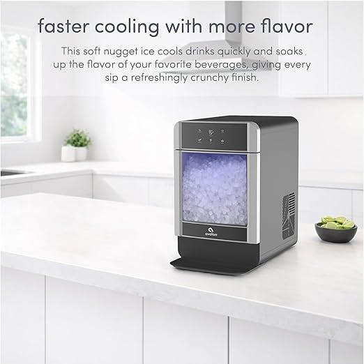 Avalon Nugget Ice Maker Chewable Ice 38 lbs Per Day, One Click Operation, Large Ice Storage, Connects to Water Line, Includes Set of Filters
