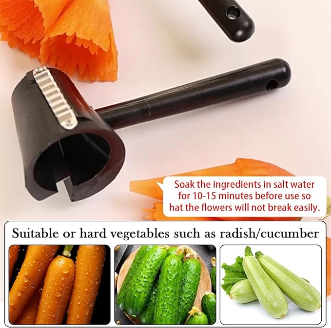 Vegetable Curler, Carrot Curler and Peeler, Spiral Shred Carving Slicer, Fruit Carving Tools,Kitchen Creative Cut Flower Tool,Rotatable Blade Peeler for Carrots, Potatoes, Cucumbe