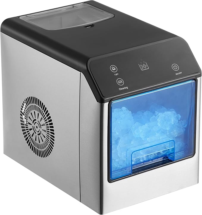 VEVOR Nugget Ice Maker - 33lbs Pebble Ice Maker & Self-Cleaning Features for Home or Office