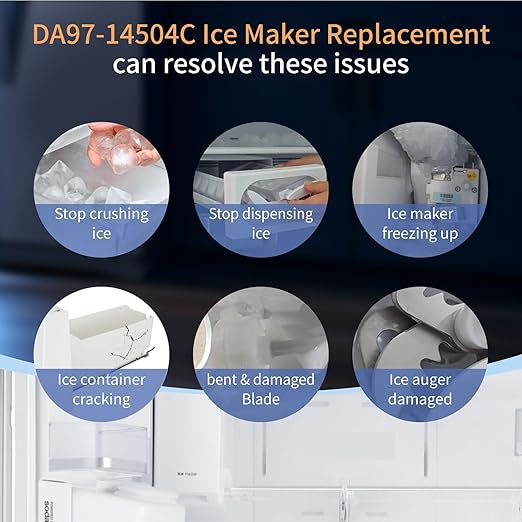 Upgrade DA97-14504C DA97-14504A Ice Container Compatible with RF22 RF23 Sam-sung Ice Maker Replacement AP6039681 Sam-sung Refrigerator Parts,Replaces for PS11773414 EAP11773414 Sam-sung Ice Maker Tray