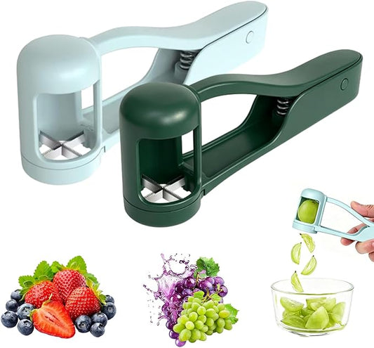 Grape and Cherry Tomato Cutter, Fruit Slicer Handheld, One Second Fruit Slicer for Cherry Tomatoes, Ideal for Grapes, Cherry Tomatoes, Strawberries, Blueberries, And Small Fruits (G)