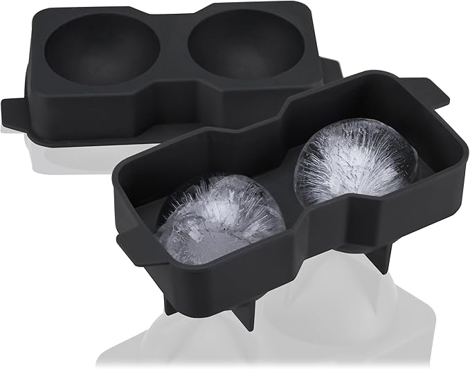 Innovine Ice Sphere Mold for Whiskey & Cocktails - Food-Safe Silicone - Slow-Melting, Limits Dilution - Perfect for Whiskey and Cocktails - Creates 2 2.25” (57mm) Ice Ball Maker, Set of 1