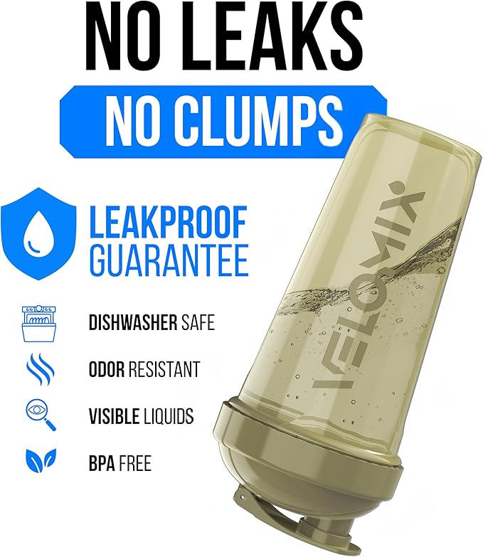 VELOMIX -4 PACK- 28 oz Protein Shaker Bottle for Protein Mixes - 4x Wire Whisk | Leak Proof Shaker Cups for Protein Shakes | Protein Shaker Bottle Pack | Protein Shake Cup (Urban Clay)