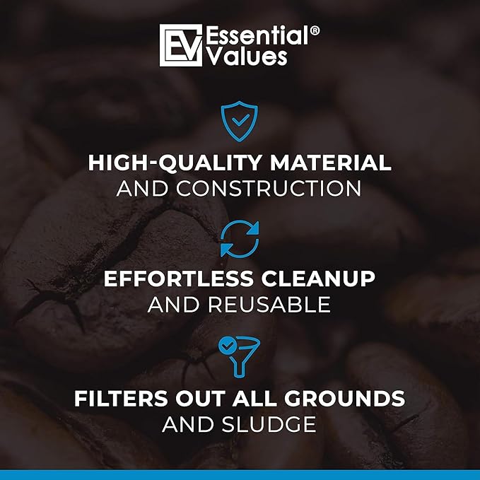 Essential Values 8 Pack Cold Brew Coffee Filters - Replacement Coffee Filter Bags - Compatible with Toddy Cold Brew Maker