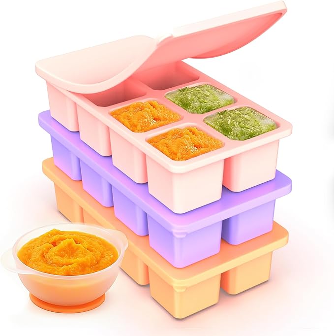 Large Silicone Ice Cube Trays with Lids, ZDPMK 3 Pack Large Whiskey Ice Cube Molds, Easy‑Release 2 Inch Square Big Ice Cube Molds for Freezer, Cocktails, Iced Coffee, Baby Food, Dishwasher‑Safe