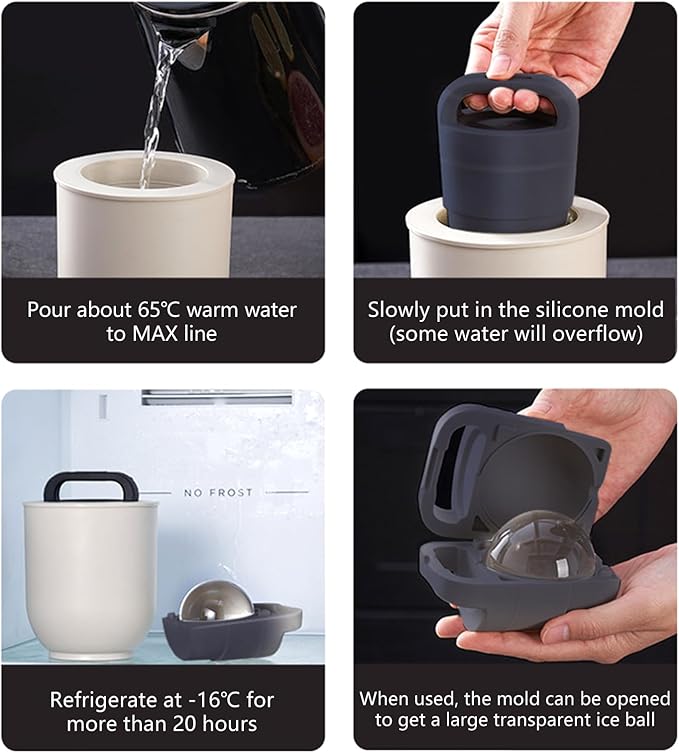 Large Silicone Ice Sphere Maker Molds Practical Round Making For Crafting Large Homes Ice Sphere Tray