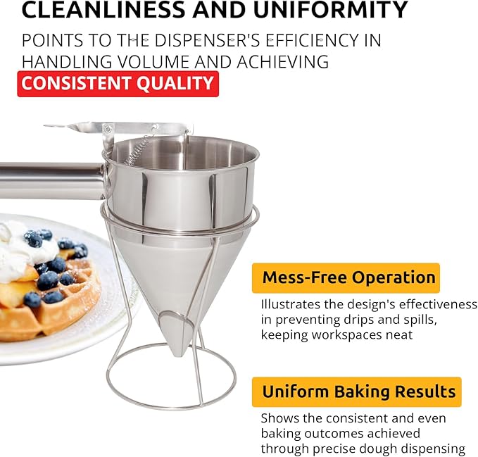 ALDKitchen Dough Dispenser | Stainless Steel | Batter Pourer (Funnel)