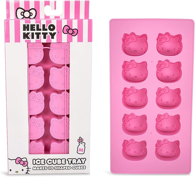 Sanrio Hello Kitty Flexible Silicone Mold Ice Cube Tray In Character Shapes | Reusable Ice Mold For Freezer Pink