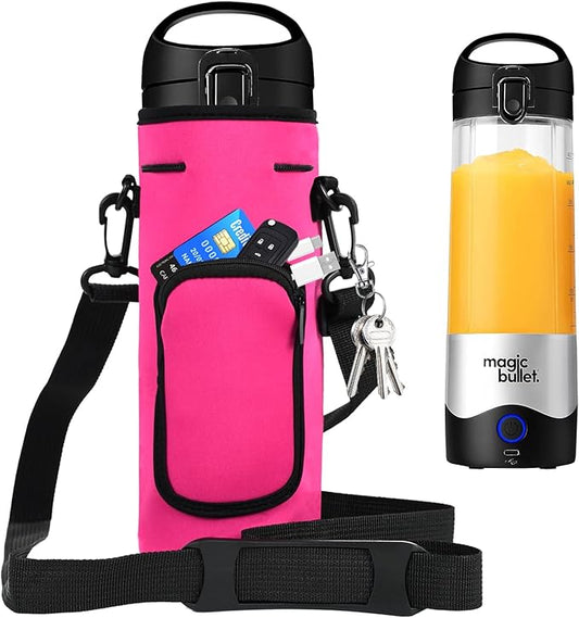 Portable Blender Carrying Case Bag for Magic Bullet Portable Blender (MBPB50100 MBPB50100W MBPB50100FP MBPB50100AK), Storage Sleeve Bag for blender with Shoulder Strap and Pocket (Red)