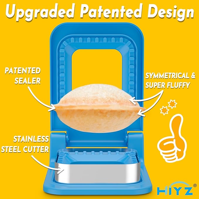 HiYZ Sandwich Cutter and Sealer - Square Stainless Steel Decruster Sandwich Maker - Peanut Butter and Jelly Crustless Sandwich Bread Pancake Maker Cookie Cutter for Kids Children Boys Girls
