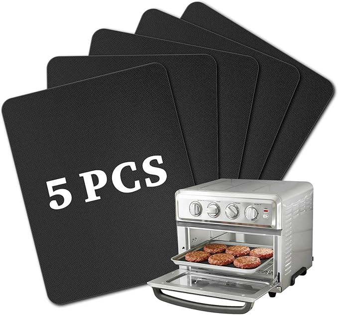 5 PCS Teflon Mats Oven Liner Compatible with Cuisinart Air Fryer Toaster Oven, Air Fryer Liners Reusable for Cuisinart Air Fryer Accessories