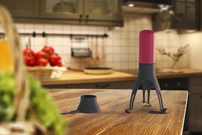 Uutensil Stirr Plus - Automatic Pan Stirrer with Timer - Includes USB Charging Cradle - Red x Grey