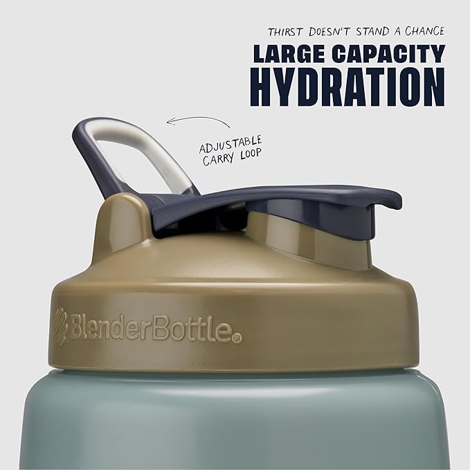 BlenderBottle Hydration Koda V1.5, Half Gallon Water Bottle, 74-Oz, Full-Color Tan