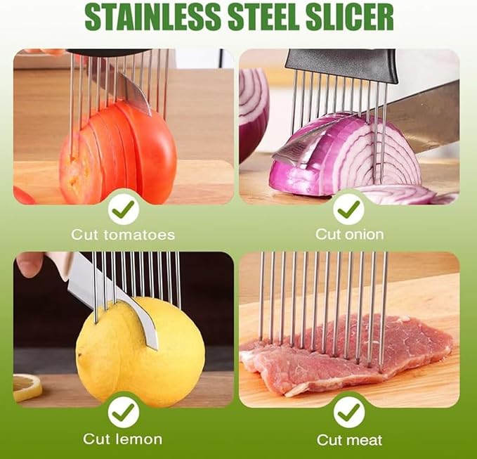 Stainless Steel Vegetable Slicer - Onion & Potato Cutter, Kitchen Chopper Assistant Tool (Style3)