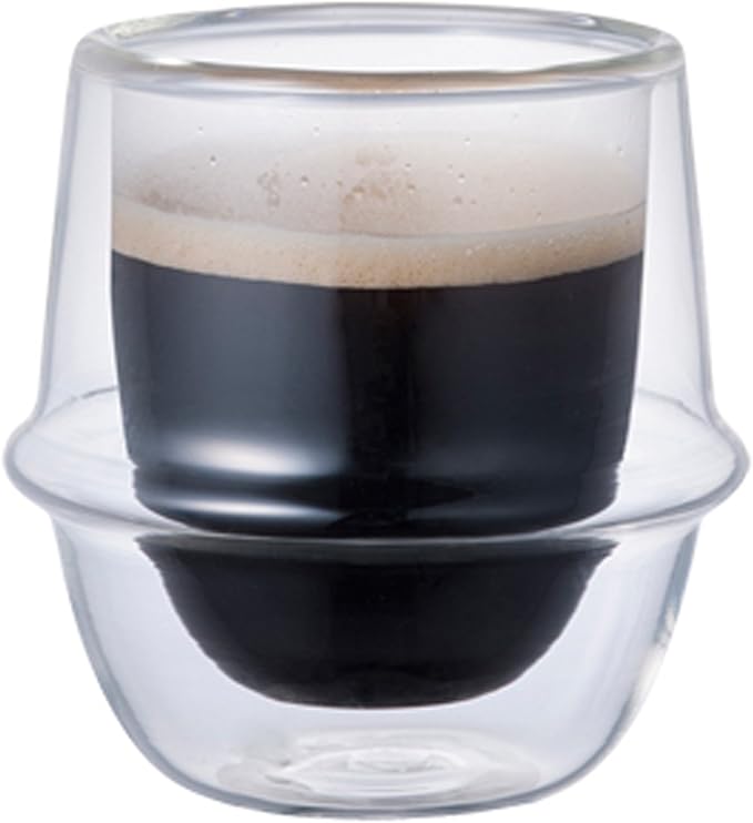 KINTO 23104 KRONOS Double Wall Espresso Cup, 2.8 fl oz (80 ml), Heat Resistant Glass, Microwave and Dishwasher Safe, Gift Present