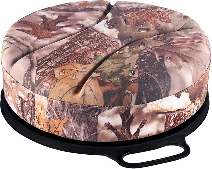 5 Gallon Bucket Seat with 3" Thick Seat Foam Cushion, 360°Swivel Bucket Lid Seat, Waterproof & Silent Bucket Seats for Dove Duck Hunting, Ice Fishing, Baseball, Camping