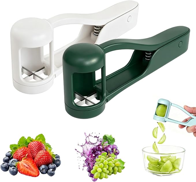 Grape and Cherry Tomato Cutter, Fruit Slicer Handheld, One Second Fruit Slicer for Cherry Tomatoes, Ideal for Grapes, Cherry Tomatoes, Strawberries, Blueberries, And Small Fruits (H)