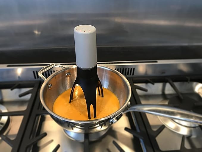 Uutensil Stirr Plus - Automatic Pan Stirrer with Timer - Includes USB Charging Cradle - Teal x Grey
