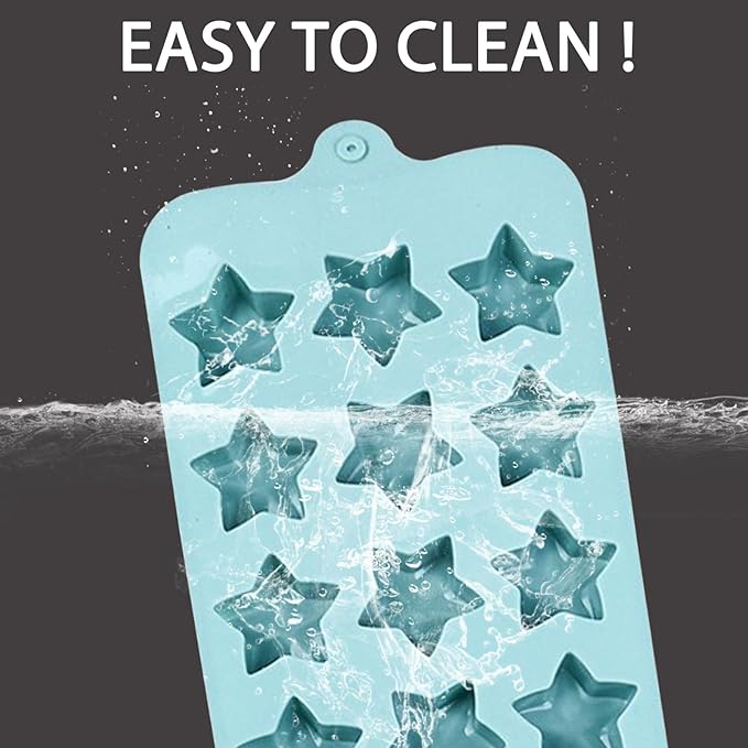 Star-Shaped Silicone Molds, 2-Pack, 15 Cavities Each, Blue