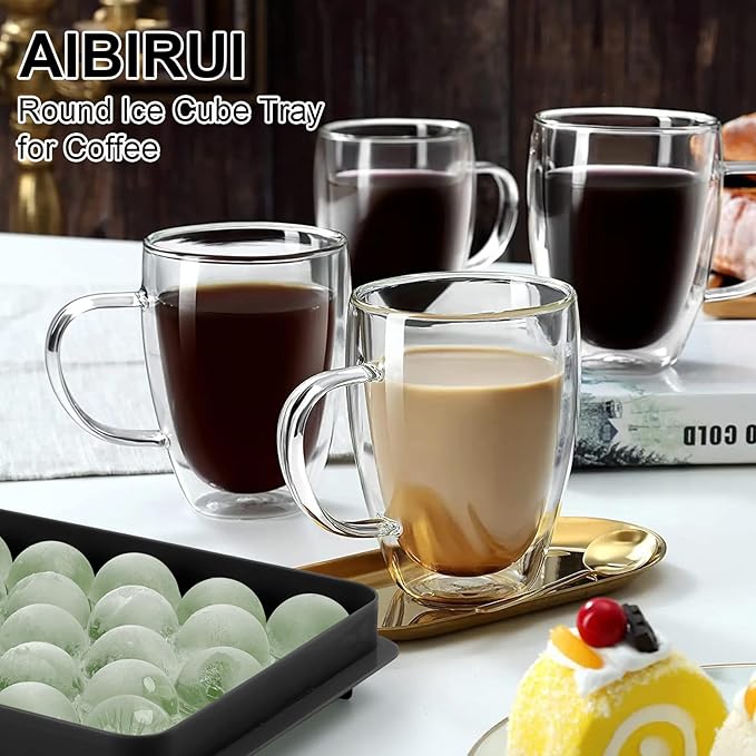 Round Ice Cube Mold,33 PCS x 1 inch Cocktails Ice Cubes,Circle Ice Cube Tray with Lid,Small Ice Ball Maker Mold Sphere Ice Mold,Round Ice Cube Trays for Drinks,Coffee