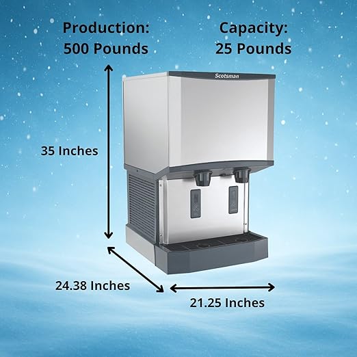 Scotsman Meridian Touchfree Countertop Nugget Ice Maker & Water Dispenser - 500 lb/Day, 25 lb Storage Bin