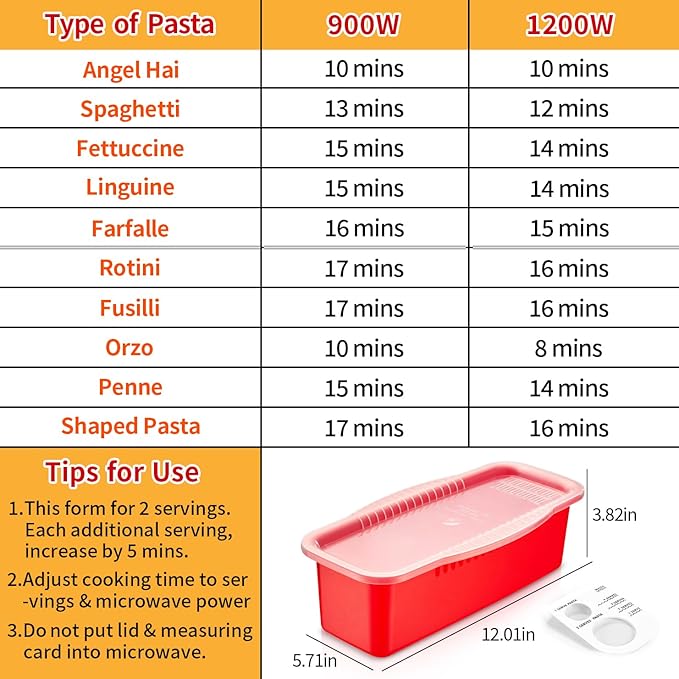 Microwave Pasta Spaghetti Cooker Pot with Strainer Lid,Pasta Cooker in Microwave with Water Level and Spaghetti Portion Measuring Device,Dormitory Office Apartment Kitchen Essentials