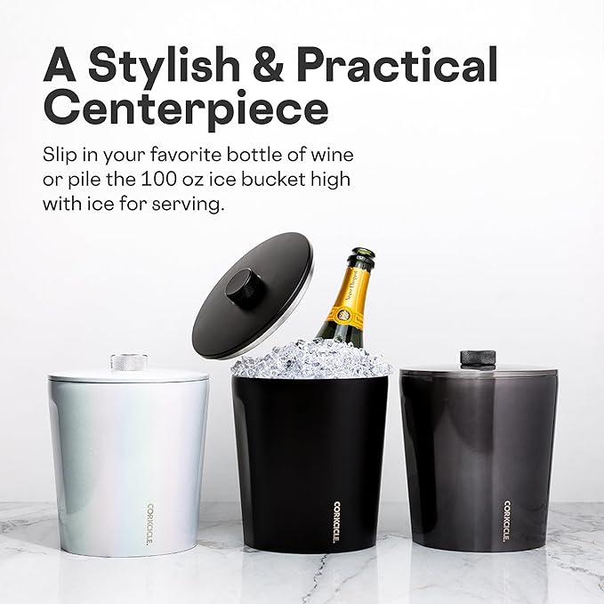 Corkcicle Insulated Ice Bucket with Lid - Stainless Steel - 100 oz - Star Wars Death Star