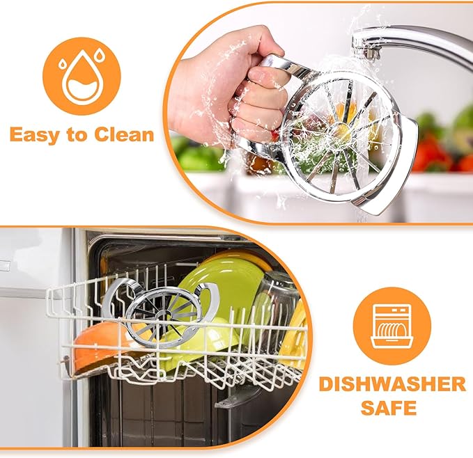 Apple Slicer with 12 Blades Extra Large Heavy Duty Stainless Steel Apple Corer, Dishwasher Safe Easy to Use Sharp Apple Slicer and Corer for Vegetables, Fruit and Pineapple