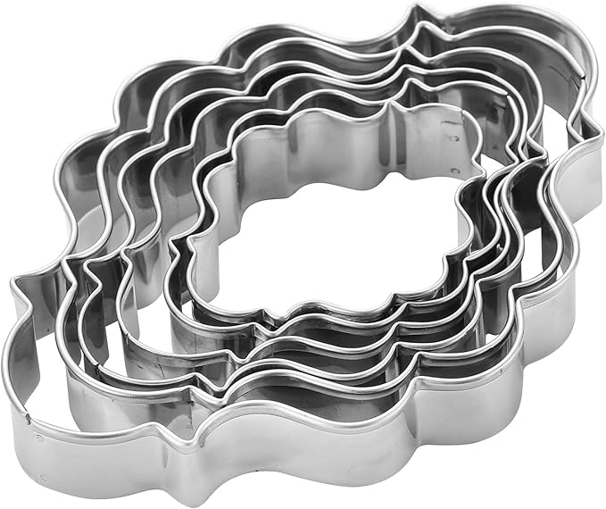Frame Cookie Cutters Set, 6 Sizes Stainless Steel Sandwiches Cutters Biscuit Molds for Kids,Sturdy Cutters for Cookies,Sandwiches,Small to Large Size, 1.85-4.69 inch