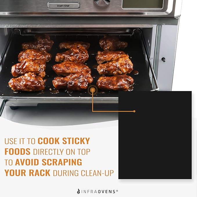 Toaster Oven Air Fryer Reusable Mats Accessories 10 x 12, Compatible with Cuisinart, Breville, Black and Decker + More, Non-Stick, Easy Clean, Food Safe Oven Liner Replacements for Parchment Paper