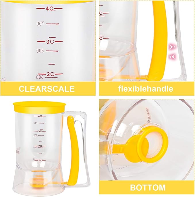 BBSTARZ Batter separator Cupcakes Pancakes Cookie Cake Waffles Batter Dispenser cookie separator batter Cream Speratator Cup Measuring Baking Tools(Orange)