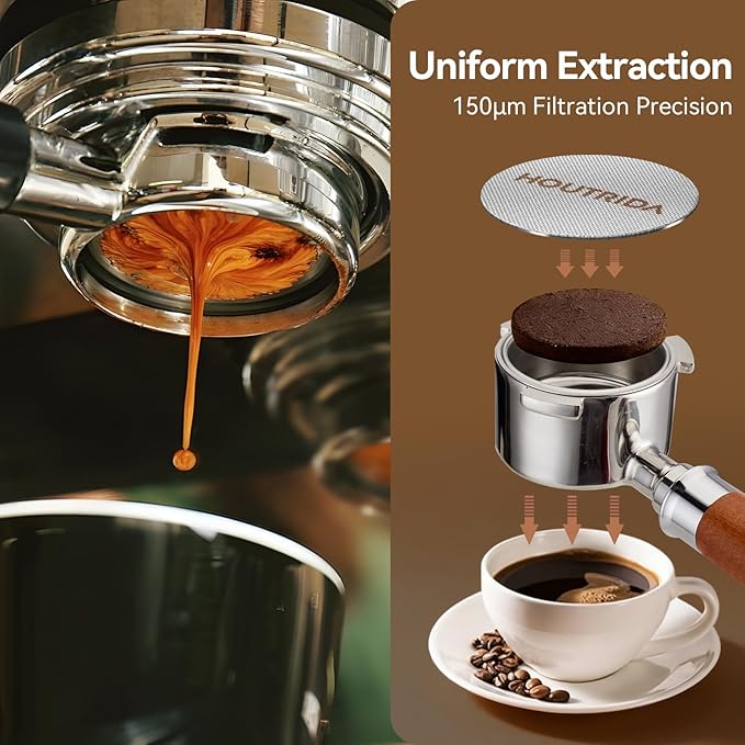 53.5mm Puck Screen 3 Pack, Reusable Espresso Screen 316 Stainless Steel, 1.7mm Thickness Coffee Puck 150μm Metal for Espresso 54mm Portafilter Filter Basket