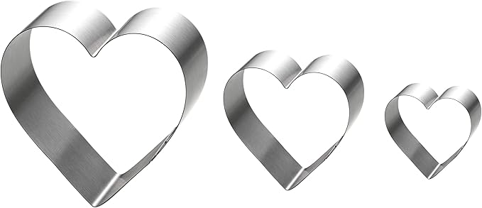 Large Heart Cookie Cutter Set-4/6/8 Inch Heart Cake Mold Ring Pancake Mold Valentine Day Gift Stainless Steel