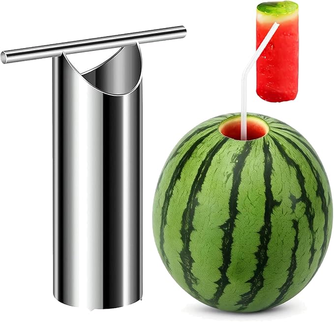 VOSAREA Watermelon Puncher Cutter Stainless Steel,melon Opener Cutter Watermelon Tool Pineapple Tool Fruit Slicer Water Melon Silver