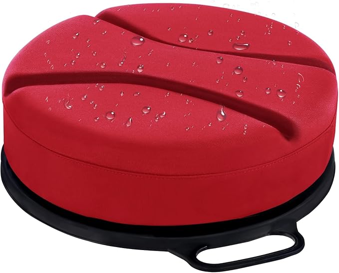 5 Gallon Bucket Seat with 3" Thick Seat Foam Cushion, 360°Swivel Bucket Lid Seat, Waterproof & Silent Bucket Seats for Ice Fishing, Baseball, Hunting and Camping