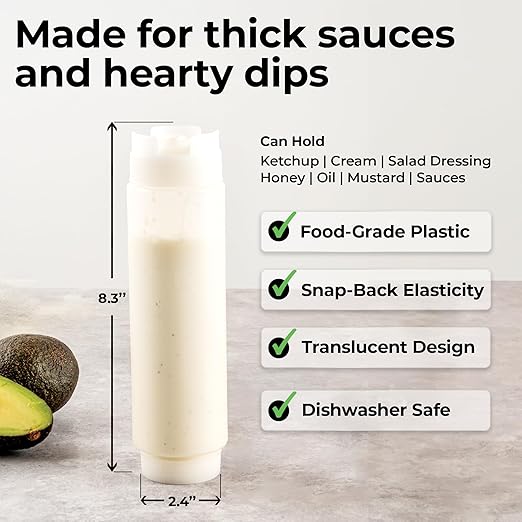 Restaurantware 16oz. FIFO Inverted Plastic Squeeze Bottle with Refill and Dispensing Lids - First In First Out - Perfect for Restaurants Catering and Food Trucks - 1ct box