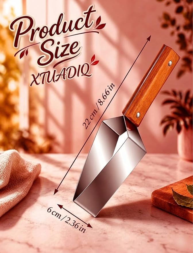 Stainless Steel Watermelon Slicer, 2026 New Triangle Watermelon Cutter, Stainless Steel with Wooden Handle for A Wide Variety Watermelon, Cantaloupe, Honeydew, Apples, and More (1pcs)