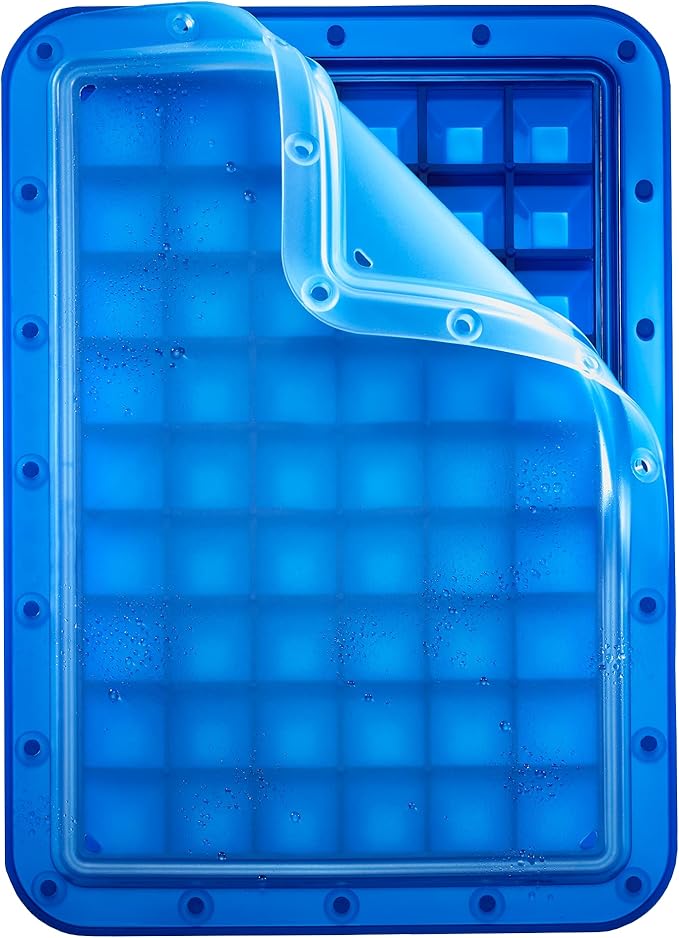 Lurch 240750 Ice Former Arctic Cube 2 cm Ice Cube Tray for 54 Ice Cubes with Transparent Lid Blue