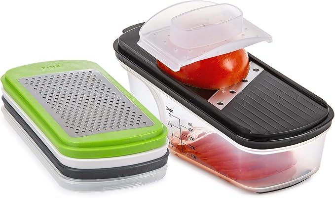 PrepWorks Grate, Slice & Store Set, One Size, Multi-Color – Versatile Food Prep Set with Storage Containers