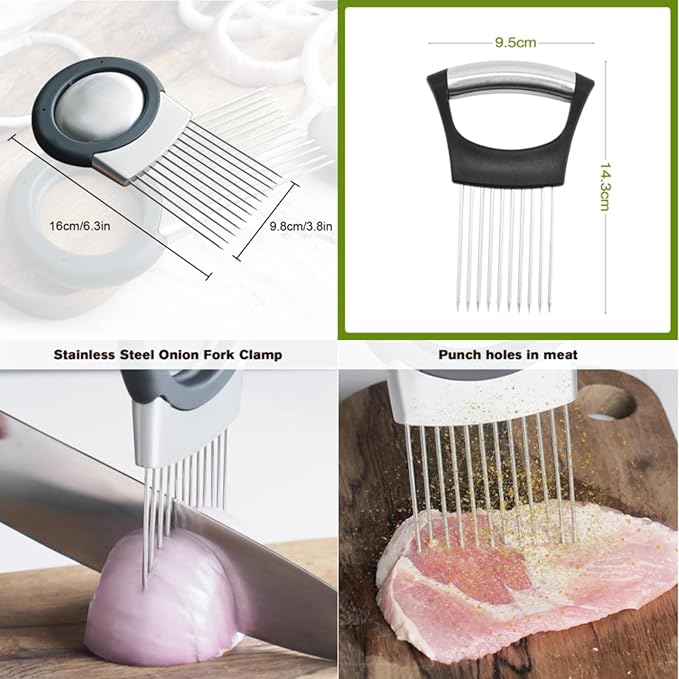 Stainless Steel Vegetable Slicer - Onion & Tomato Cutter, Potato Slicer, Kitchen Chopper Assistant Tool