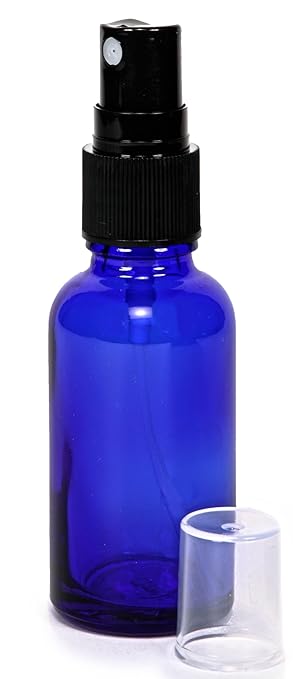 Vivaplex 12, Cobalt Blue, 1 oz Glass Bottles, with Black Fine Mist Sprayers